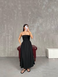 Siyah Beli Lastikli Astarlı Büzgü Detaylı Etek Gaus00196GausETEKGU1001461