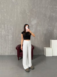 Fola Beyaz Kumaş PantolonGausPANTOLONGU100107