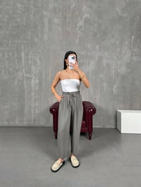 Vetra Yeşil Önden Bağlama Detaylı Havuç Model Şalvar PantolonGausPANTOLONGU100935