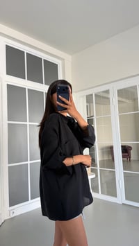 Siyah Oversize Tencel Gömlek GAUS-01698GAUSGÖMLEKGAUS-01698