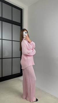 Pembe Gömlek Beli Lastikli Pantolon İkili Bürümcük Takım GAUS-01089GAUSTAKIMGAUS-01089