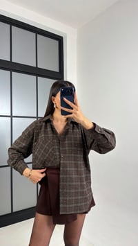 Kahve Taş Detaylı Ekoseli Gömlek GAUS-00814GAUSShirtGAUS-00814