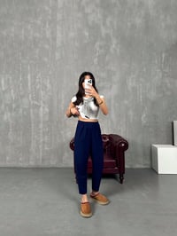 Weld Lacivert Arkası Lastikli Cepli Harem PantolonGausPANTOLONGU00903786