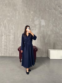 Vera Lacivert Bağlamalı Bluz Etek Modal TakımGausTAKIM GU00903937