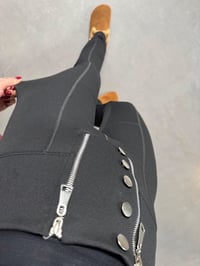 LO Çift Fermuarlı Siyah İspanyol Paça TaytGausTAYTGU00903924