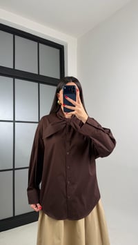 Kahve Fular Yakalı Gömlek GAUS-00981GAUSShirtGAUS-00981