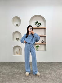 Lika Mavi Yıkamalı ZR Model Eskitme Eşofman TakımıGausTAKIMGU00903761