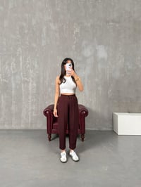 Sofya Kahve Oysh Muadil Modal Kumaş Balon PantolonGausPANTOLONGU100218