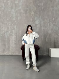 Lome Beyaz Denim Karışımlı Şardonlu Oversize TakımGausTAKIMGU00903864