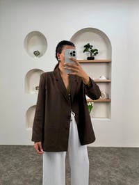 EFL Kahve Önden Cepli Astarlı Blazer CeketGausCEKETGU0090399