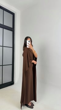 Acı Kahve Pelerinli Elbise Modal Premium Takım Gaus00625GausTAKIMGU1002459