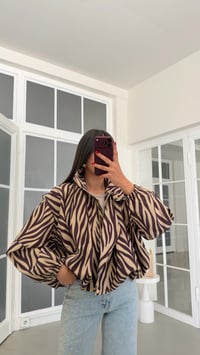 Kahve Zebra Desenli Astarlı Ceket GAUS-02240GAUSCEKETGAUS-02240