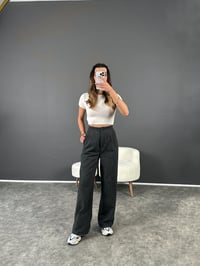 Gri Yünefek Palazzo Pantolon GausPANTOLONGU002889