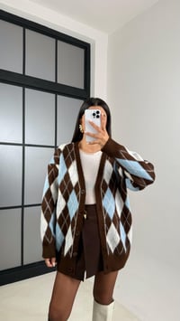 Mavi Baklava Desenli Düğmeli Hırka GAUS-00493GAUSHIRKAGAUS-00493