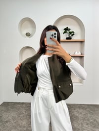 Belen Haki Cepli Fermuarlı Paraşüt YelekGausYELEKGU00903639