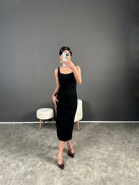 Monia Koyu Füme Jean Yırtmaçlı Kalem ElbiseGausELBİSEGU004547