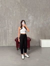 Sofya Siyah Oysh Muadil Modal Kumaş Balon PantolonGausPANTOLONGU100214