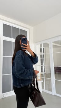 Koyu Mavi Kadife Yakalı Cepli Denim Ceket GAUS-02118GAUSJacketsGAUS-02118