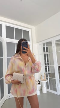 Çok Renkli Desenli Beli Lastikli Astarlı Ceket GAUS-01986GAUSJacketsGAUS-01986