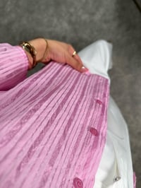 Foam Premium Pembe Çizgili Oversize GömlekGausGÖMLEKGU008645