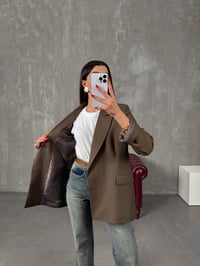 Vena Kahve Astarlı Vatkalı Blazer CeketGausCEKETGU100545
