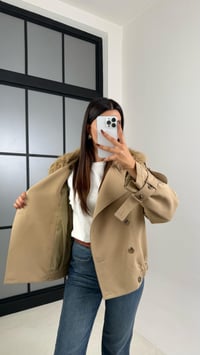 Bej Kürk Detaylı Astarlı Premium Trençkot GAUS-00190GAUSTRENÇKOTGAUS-00190