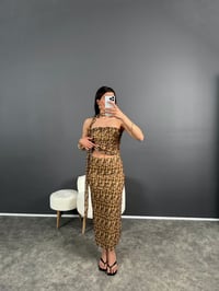 Zr Model Leoparlı Bluz Etek Takım GausTAKIMGU007945