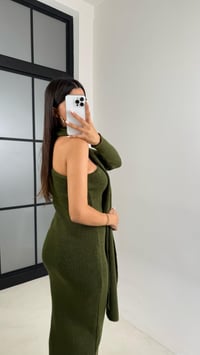 Yeşil Tek Omuz Atkılı Triko Elbise GAUS-00223GAUSELBİSEGAUS-00223