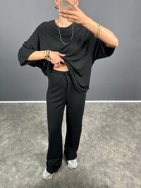 Siyah Premium Oversize Tshirt Pantolon İkili TakımGausTAKIMGU008527