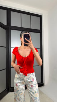 Kırmızı Fırfırlı Bluz GAUS-01462GAUSBlouseGAUS-01462