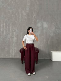 Lones Bordo Kemer Detaylı PantolonGausPANTOLONGU100223