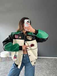 Wang Yeşil Deri Bomber CeketGausCEKETGU002496