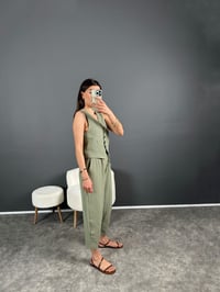 Bian Haki Yelekli Keten İkili TakımGausTAKIMGU007260