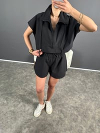 Muadil Siyah Paraşüt Kumaş Şortlu Takım GausTAKIMGUU004723