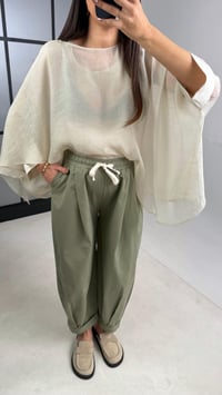 Yeşil Beli Lastikli Muadil Pantolon GAUS-01119GAUSPANTOLONGAUS-01119