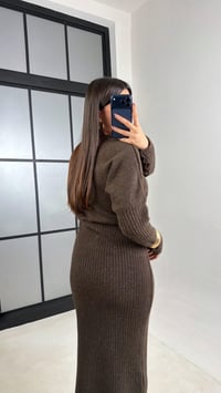 Acı Kahve Maxi Boy Triko Elbise GAUS-01083GAUSDressesGAUS-01083