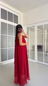 Kırmızı Halter Yaka Dantel Detaylı Astarlı Elbise GAUS-01710GAUSELBİSEGAUS-01710