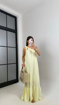 Sarı Tek Omuz Astarlı Gofre Kumaş Elbise Gaus00497 GausELBİSEGU1002163