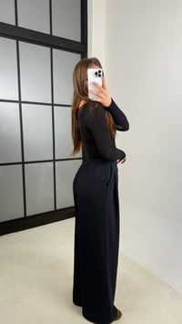 Lacivert Beli Lastikli Pile Detaylı Kumaş Pantolon GAUS-00538GAUSPANTOLONGAUS-00538