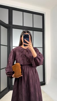 Mürdüm Çiçek Nakışlı Gömlek Beli Lastikli Etek Takım GAUS-01182GAUSTAKIMGAUS-01182