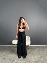 Raisa Siyah Basic Beli Lastikli PantolonGausPANTOLONGU007098