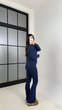 Lacivert Kazak İspanyol Paça Pantolon Muadil İkili Takım GAUS-00208GAUSTAKIMGAUS-00208
