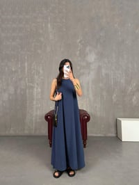 İndigo Cepli Tensel Kumaş Elbise Gaus00263GausELBİSEGU1001606