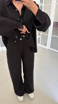 Siyah Gömlek Pantolon İkili Premium Tencel Denim Takım GAUS-02099GAUSTAKIMGAUS-02099
