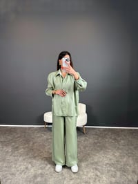 Lalita Yeşil Saten Parlak İkili TakımGausTAKIMGU004343
