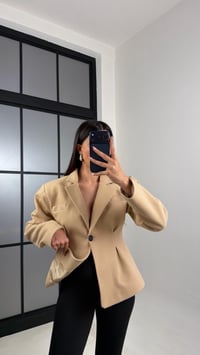 Camel Astarlı Belden Oturtmalı Premium Kaşe Ceket GAUS-00773GAUSCEKETGAUS-00773