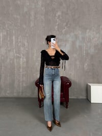 Açık Mavi Kesik Paça Kemerli Jean Gaus00049GausDENİM PANTOLONGU1001104