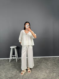 Jil Ekru Pinterest Keten İkili Takım GausTAKIMGU008133