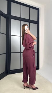 Mürdüm Gold Toka Detaylı Bluz Şalvar Pantolon İkli Tasarım Takım GAUS-01271GAUSTAKIMGAUS-01271