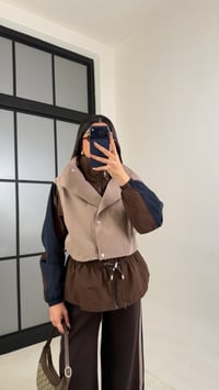 Vizon Beli Lastikli Paraşüt Detaylı Ceket Pantolon Takım GAUS-01077GAUSTAKIMGAUS-01077